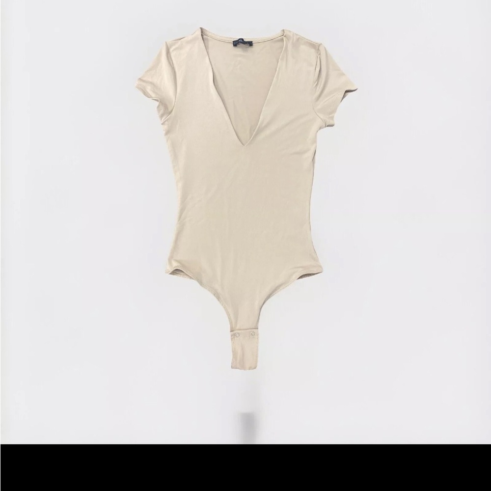 Cream V-Neck Bodysuit